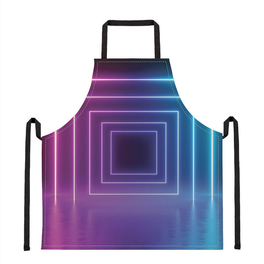 Pink And Teal Tunnel Lights Print Apron