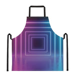Pink And Teal Tunnel Lights Print Apron