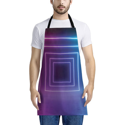 Pink And Teal Tunnel Lights Print Apron