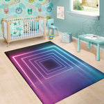 Pink And Teal Tunnel Lights Print Area Rug