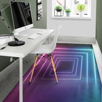 Pink And Teal Tunnel Lights Print Area Rug