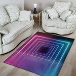 Pink And Teal Tunnel Lights Print Area Rug