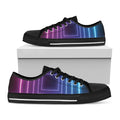 Pink And Teal Tunnel Lights Print Black Low Top Sneakers