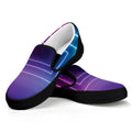 Pink And Teal Tunnel Lights Print Black Slip On Sneakers