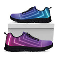 Pink And Teal Tunnel Lights Print Black Running Shoes