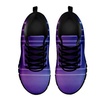 Pink And Teal Tunnel Lights Print Black Sneakers