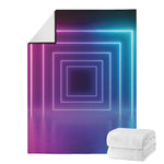 Pink And Teal Tunnel Lights Print Blanket