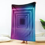 Pink And Teal Tunnel Lights Print Blanket