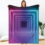 Pink And Teal Tunnel Lights Print Blanket