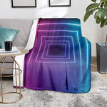 Pink And Teal Tunnel Lights Print Blanket