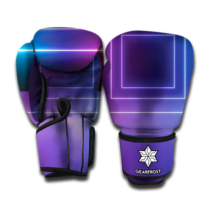 Pink And Teal Tunnel Lights Print Boxing Gloves
