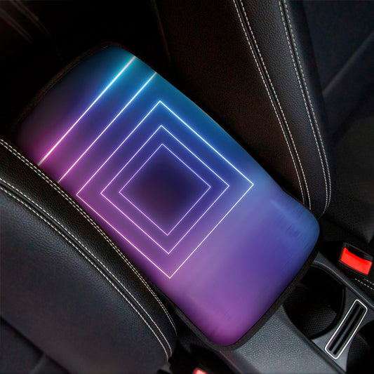 Pink And Teal Tunnel Lights Print Car Center Console Cover