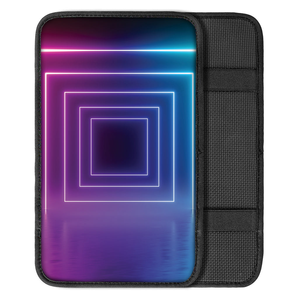 Pink And Teal Tunnel Lights Print Car Center Console Cover