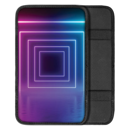 Pink And Teal Tunnel Lights Print Car Center Console Cover