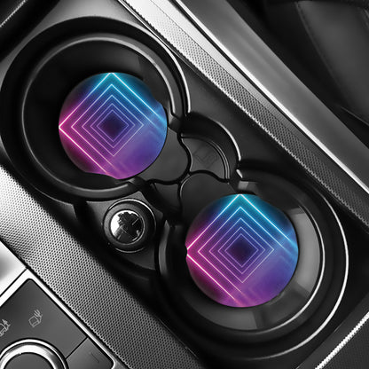 Pink And Teal Tunnel Lights Print Car Coasters
