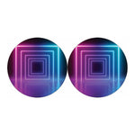 Pink And Teal Tunnel Lights Print Car Coasters