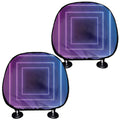 Pink And Teal Tunnel Lights Print Car Headrest Covers