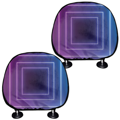 Pink And Teal Tunnel Lights Print Car Headrest Covers