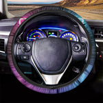 Pink And Teal Tunnel Lights Print Car Steering Wheel Cover