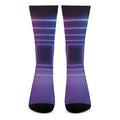 Pink And Teal Tunnel Lights Print Crew Socks
