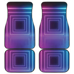 Pink And Teal Tunnel Lights Print Front and Back Car Floor Mats