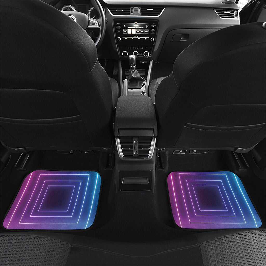 Pink And Teal Tunnel Lights Print Front and Back Car Floor Mats