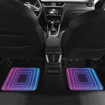 Pink And Teal Tunnel Lights Print Front and Back Car Floor Mats