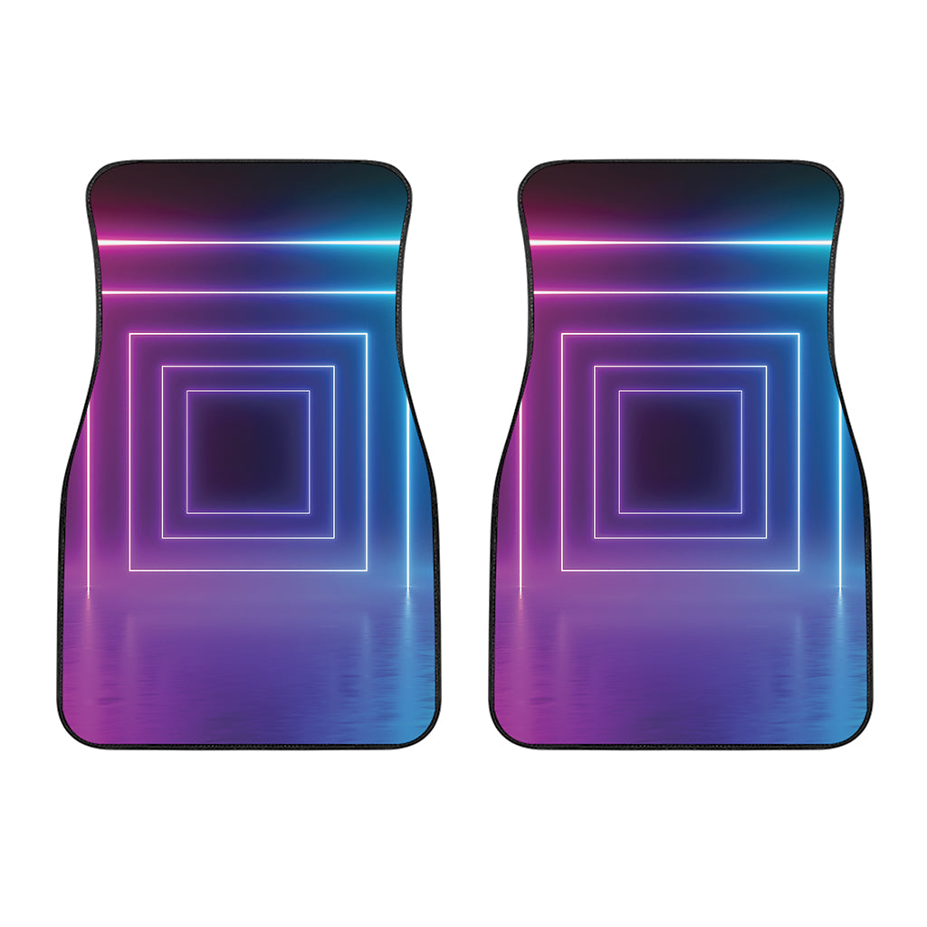 Pink And Teal Tunnel Lights Print Front Car Floor Mats