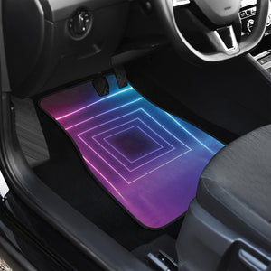 Pink And Teal Tunnel Lights Print Front Car Floor Mats