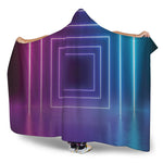 Pink And Teal Tunnel Lights Print Hooded Blanket