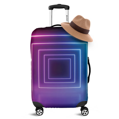 Pink And Teal Tunnel Lights Print Luggage Cover