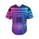 Pink And Teal Tunnel Lights Print Men's Baseball Jersey