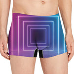 Pink And Teal Tunnel Lights Print Men's Boxer Briefs