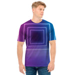 Pink And Teal Tunnel Lights Print Men's T-Shirt