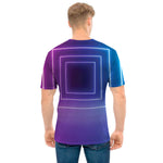 Pink And Teal Tunnel Lights Print Men's T-Shirt