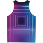 Pink And Teal Tunnel Lights Print Men's Tank Top