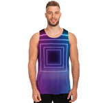 Pink And Teal Tunnel Lights Print Men's Tank Top