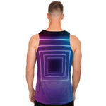 Pink And Teal Tunnel Lights Print Men's Tank Top