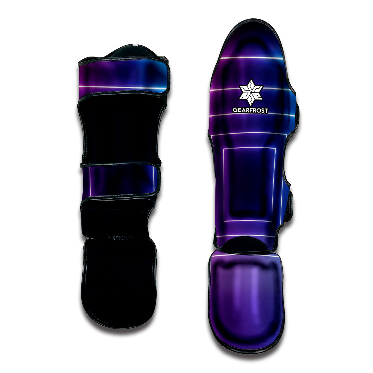 Pink And Teal Tunnel Lights Print Muay Thai Shin Guard