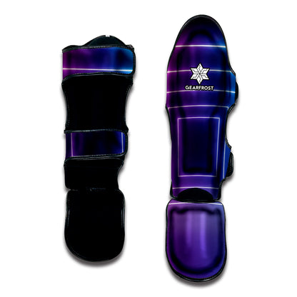 Pink And Teal Tunnel Lights Print Muay Thai Shin Guard