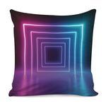 Pink And Teal Tunnel Lights Print Pillow Cover