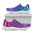 Pink And Teal Tunnel Lights Print White Running Shoes