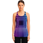 Pink And Teal Tunnel Lights Print Women's Racerback Tank Top