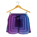 Pink And Teal Tunnel Lights Print Women's Shorts
