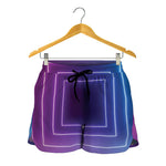 Pink And Teal Tunnel Lights Print Women's Shorts