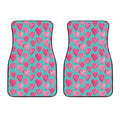 Pink And Teal Watercolor Heart Print Front Car Floor Mats