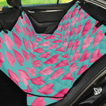 Pink And Teal Watercolor Heart Print Pet Car Back Seat Cover