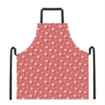 Pink And White Animal Paw Pattern Print Apron