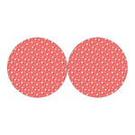 Pink And White Animal Paw Pattern Print Car Coasters