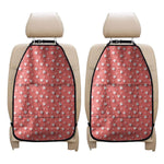 Pink And White Animal Paw Pattern Print Car Seat Organizers